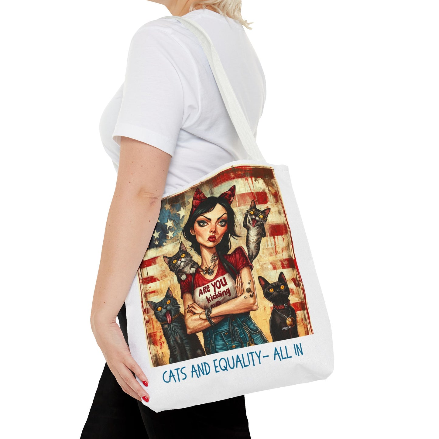 Childless Cat Lady "Cats & Equality - All In" Childless Cat Lady Tote Bag (AOP)