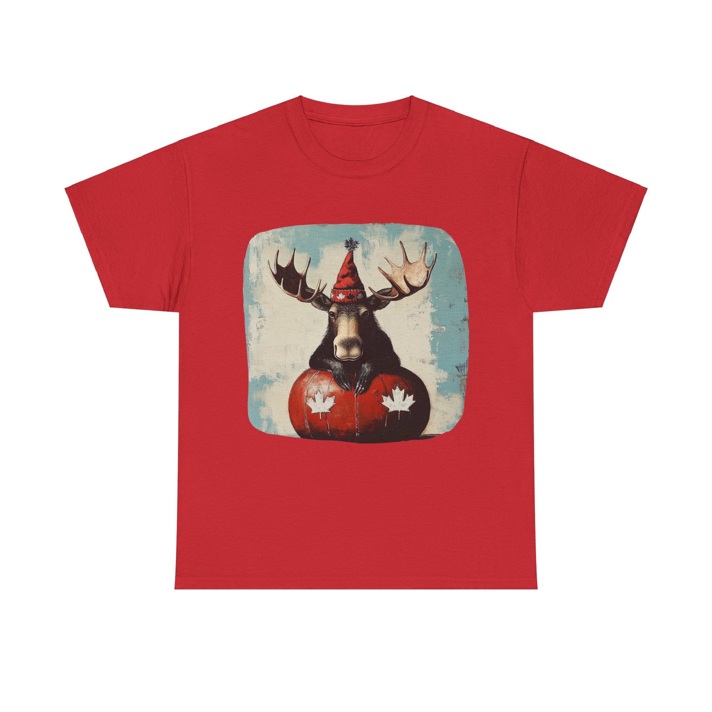 Maple Leaf Moose  - Yukon, BC Canadian Moose - Moose Lover Unisex Heavy Cotton Tee T-Shirt