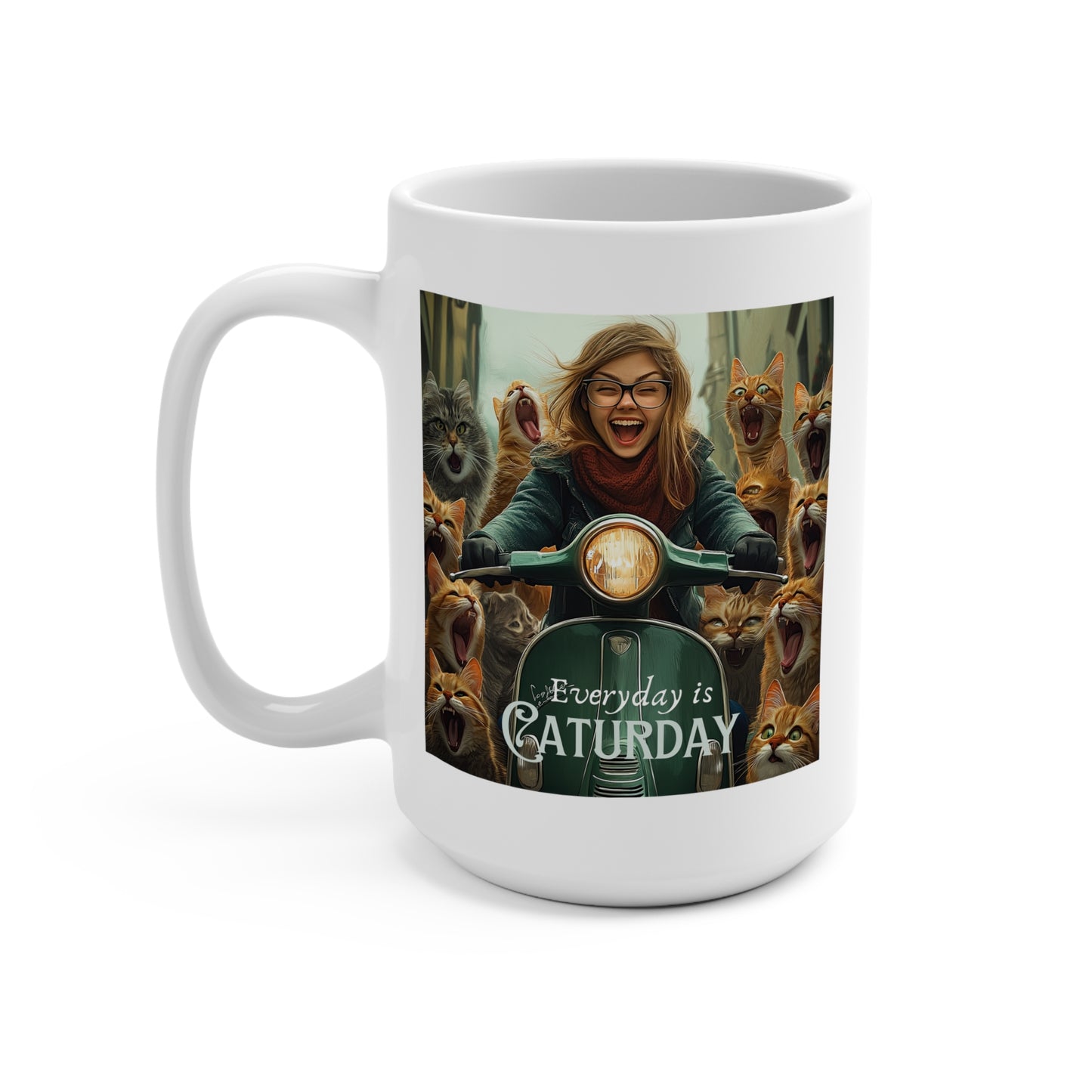 Everyday is Caturday - Childless Cat Lady Mug -  Say NO to Ignorance - Mug 15oz