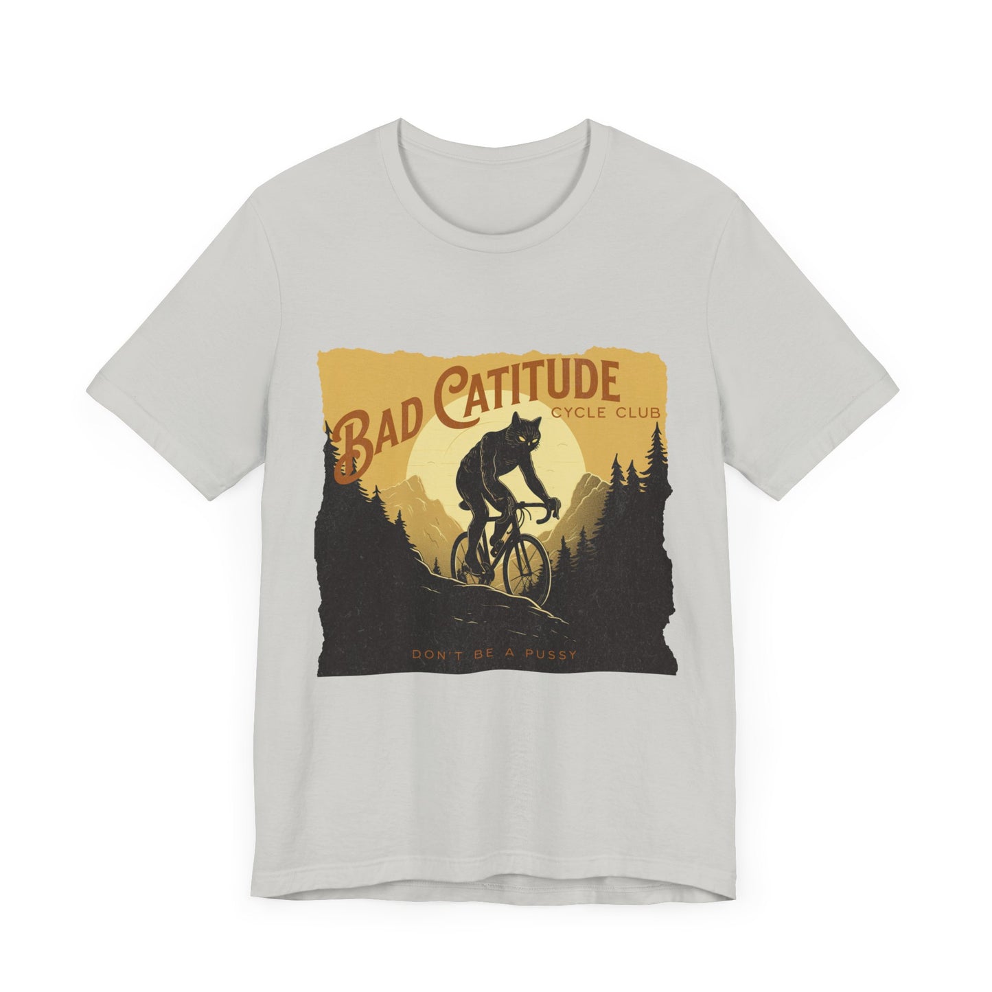 Bad Catitudes Cats Cycling T-Shirt, Unisex Jersey Short Sleeve Tee