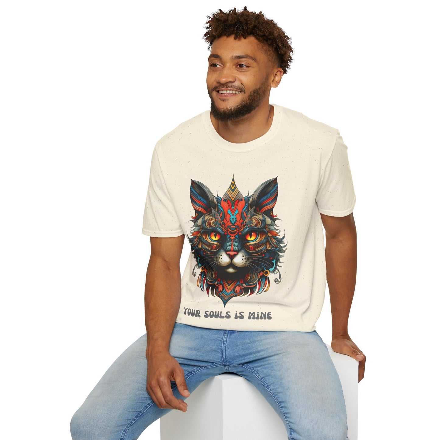 Your Soul is Mine Cat Lover's  Unisex Tee Shirt, T-Shirt Cat Lovers Gift  Softstyle T-Shirt Tee Teeshirt Stylized Exotic Cat