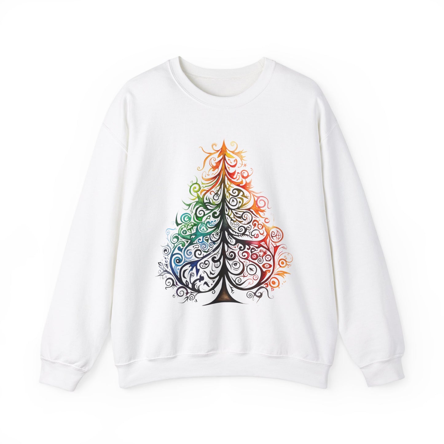 Rainbow, Exotic, Colorful Tribal Style Christmas Tree, Pride Colors Shirt Unisex Sweatshirt Sweat Shirt Gay Pride Gift