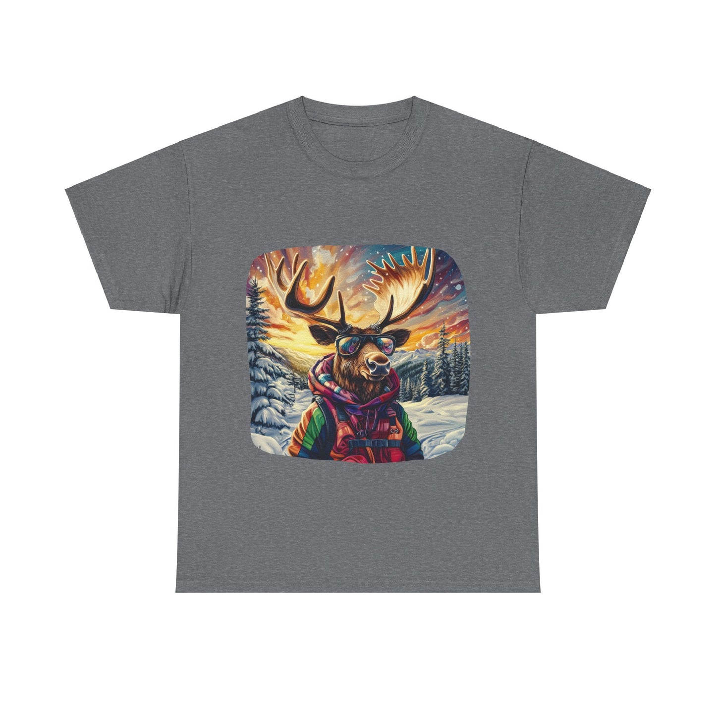 Maker Moose (Ver 2), Hippy Hippie, Boho Moose Vermont Moose - Moose Lover Unisex Heavy Cotton Tee T-Shirt