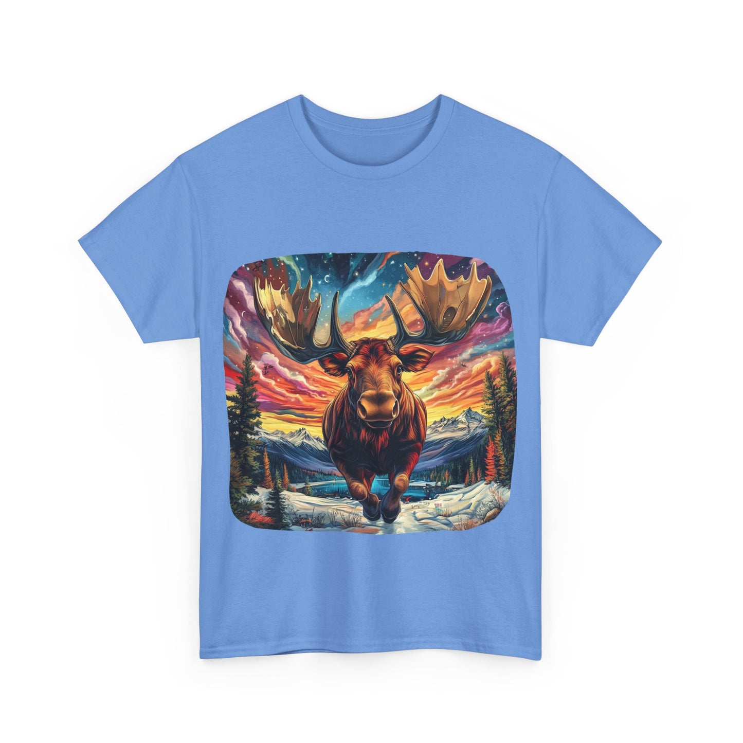 Romping Moose  - Vermont, Yukon, BC Moose - Moose Lover Unisex Heavy Cotton Tee T-Shirt
