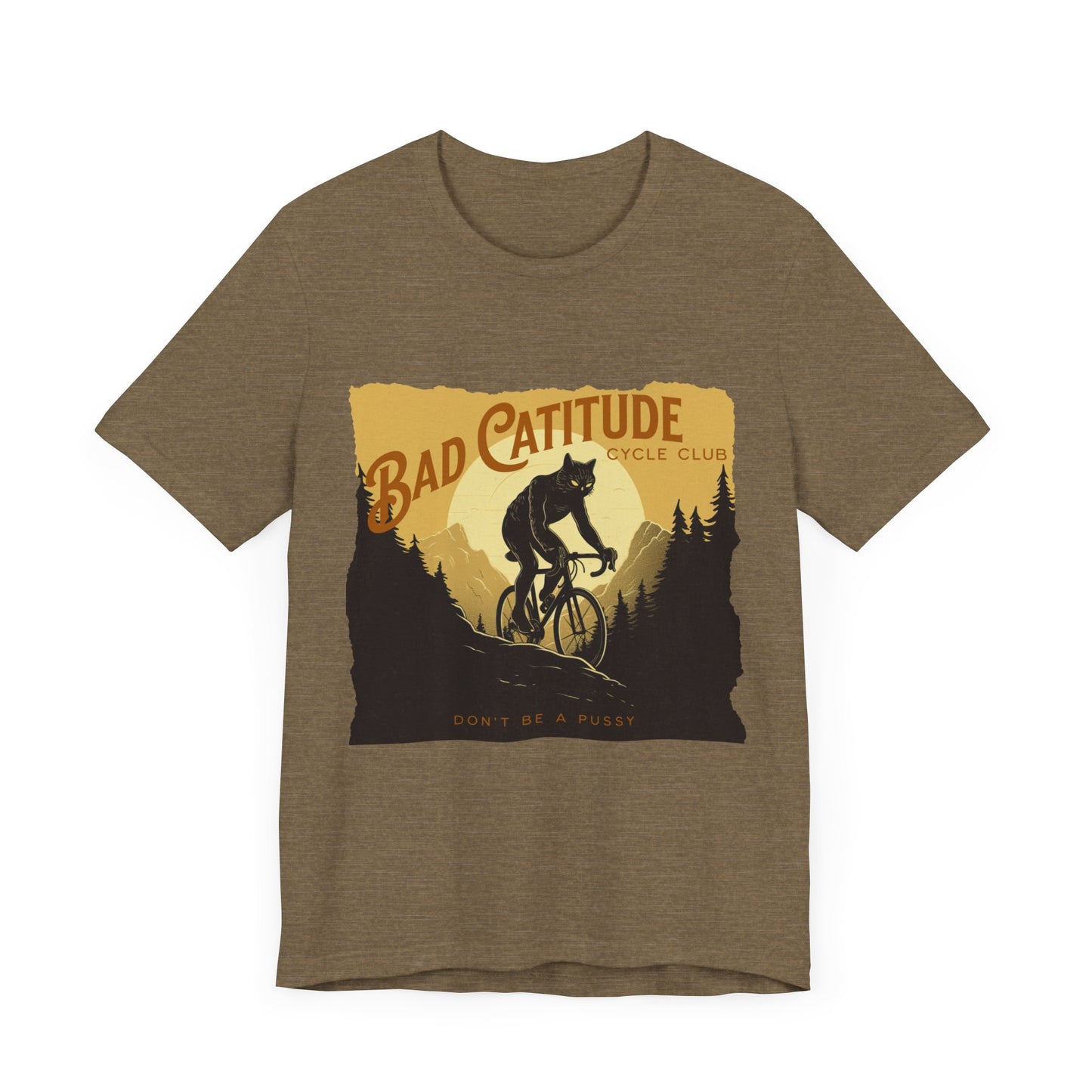 Bad Catitudes Cats Cycling T-Shirt, Unisex Jersey Short Sleeve Tee