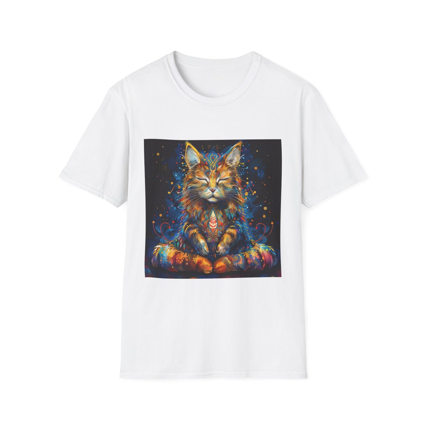 Zen Cat, Chill -  Meditating Cat Shirt, Cat Lover's Graphic Tee Graphic Unisex T- Shirt, T-Shirt Cat Lovers Gift  Softstyle T-Shirt Tee Teeshirt Stylized Cat