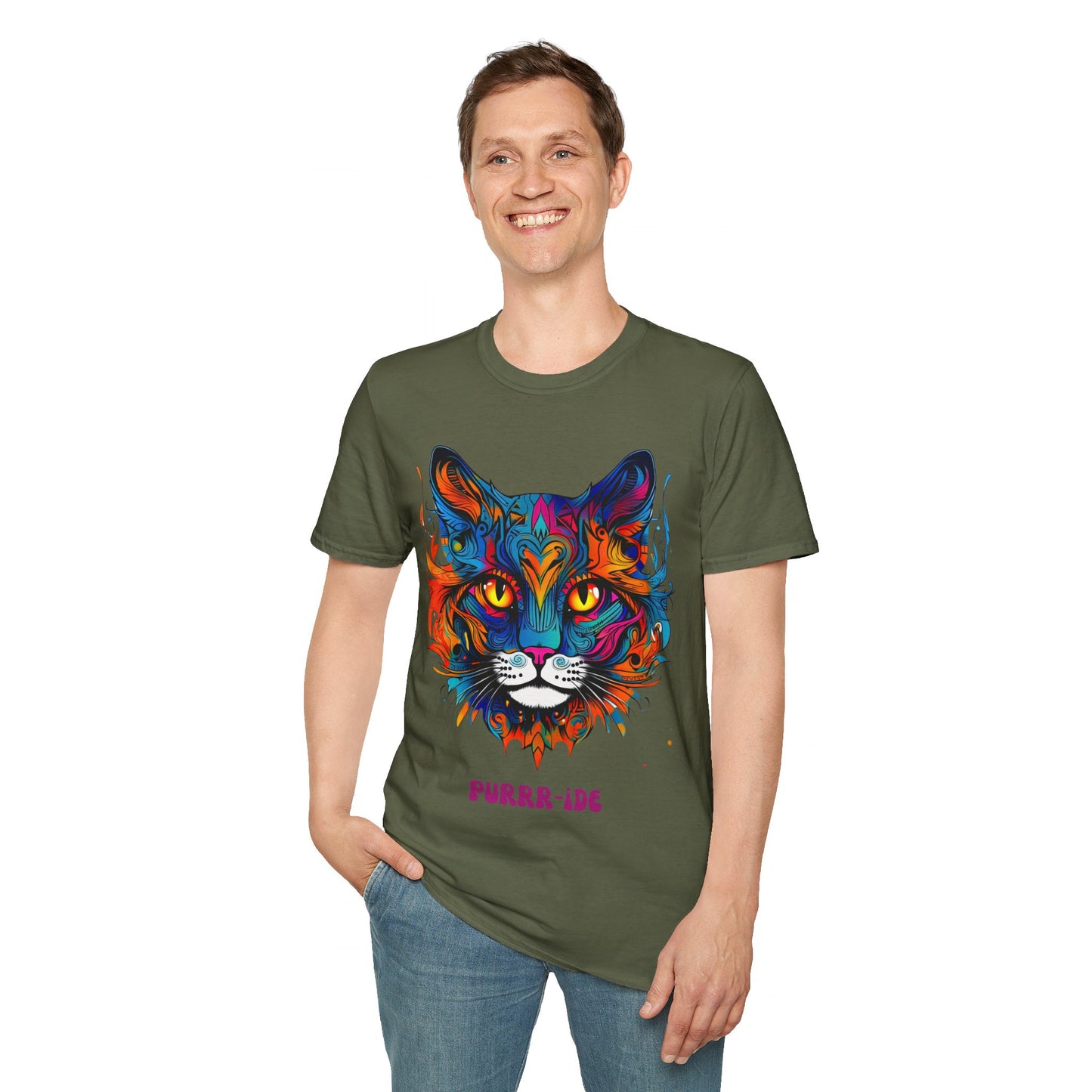 Pride - Purride Cat Shirt, Cat Lover's Christmas Gift  Unisex Tee Shirt, T-Shirt Cat Lovers Gift  Softstyle T-Shirt Tee Teeshirt LGBTQ+ Gift