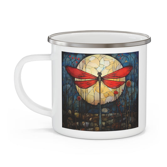 Dragonfly Enamel Camping Mug Dragonfly  Gift, Dragonfly Lover's Gift