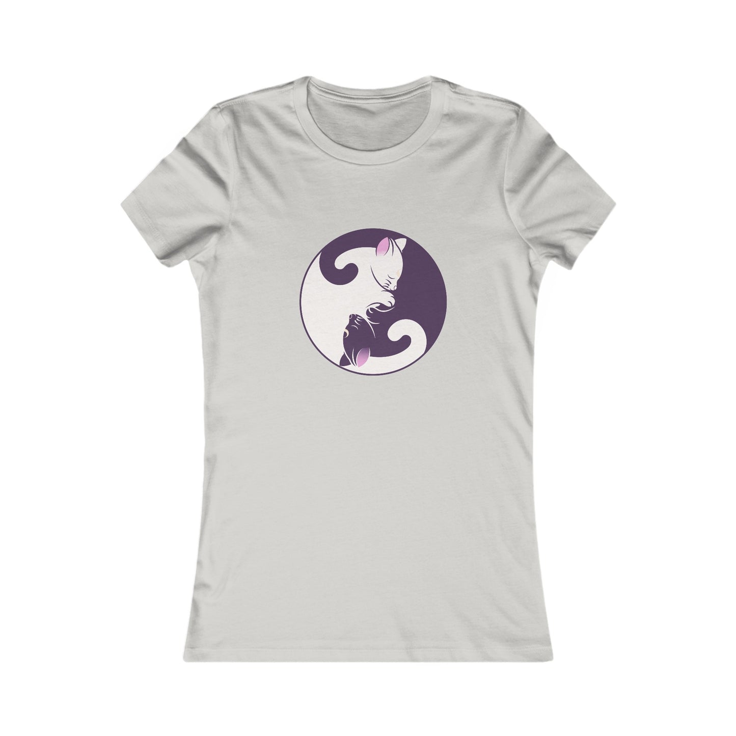 Yin Yang Cat, Sleeping Cats, Yoga Meditation Shirt, Yoga Tees, Yoga Graphic T-shirt, Ladies Cut Graphic Tees