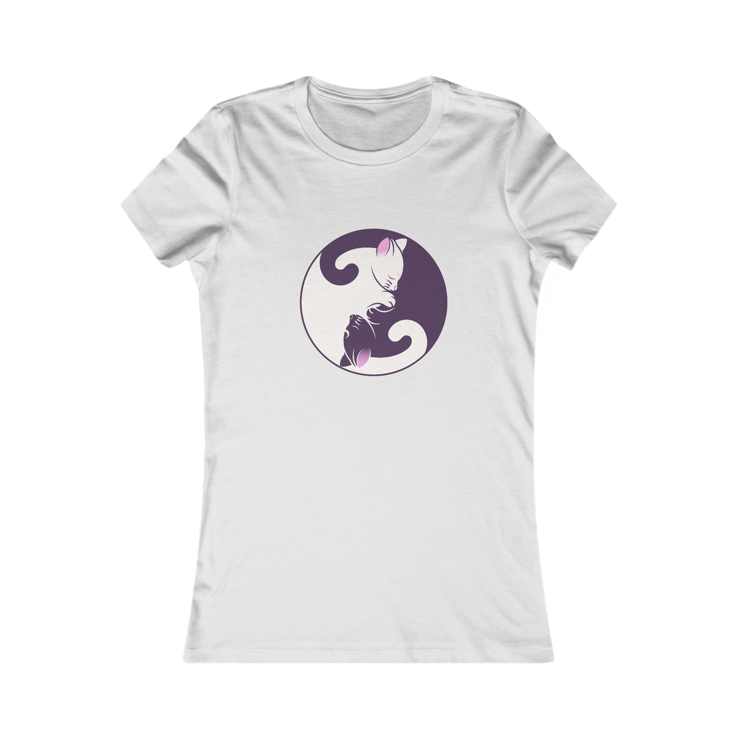 Yin Yang Cat, Sleeping Cats, Yoga Meditation Shirt, Yoga Tees, Yoga Graphic T-shirt, Ladies Cut Graphic Tees