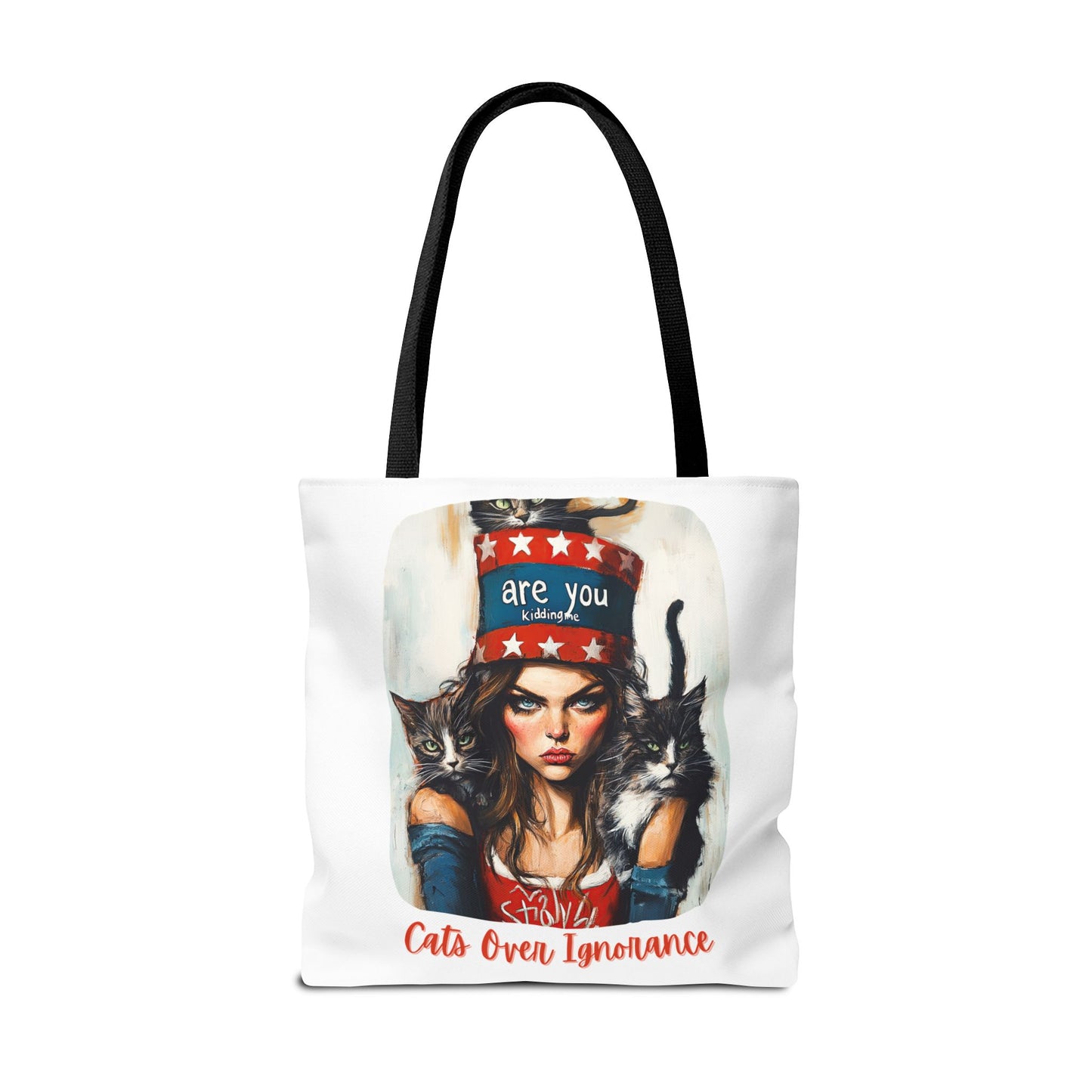 "Cats Over Ignorance"  Childless Cat Lady Tote Bag (AOP)