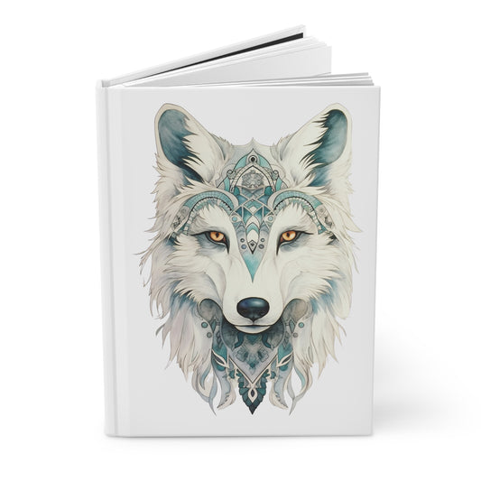 White Wolf Journal, Notebook Diary, Wolf Totem Book, White Wolf Gift Hardcover Journal Matte Notebook Diary, White Wolf Medicine