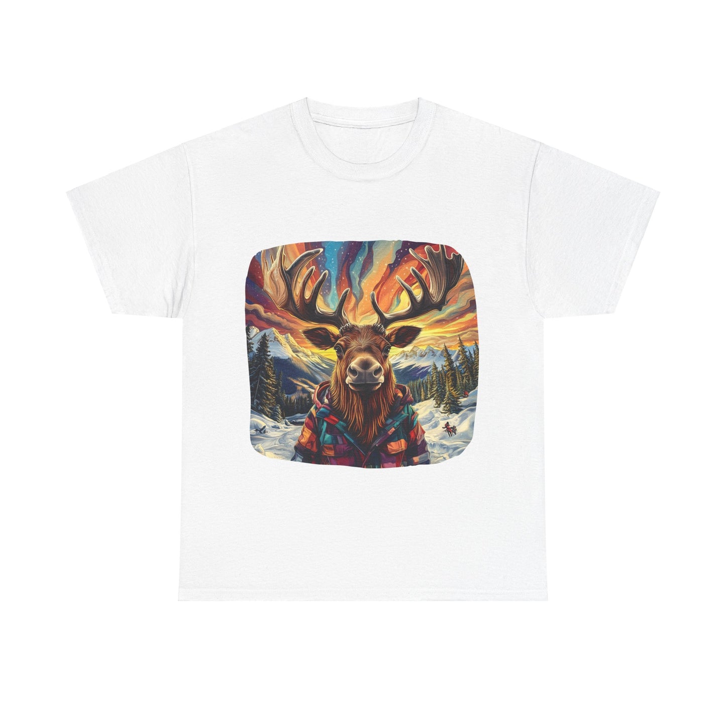 Maker Moose, Hippy Hippie, Boho Moose Vermont Moose - Moose Lover Unisex Heavy Cotton Tee T-Shirt