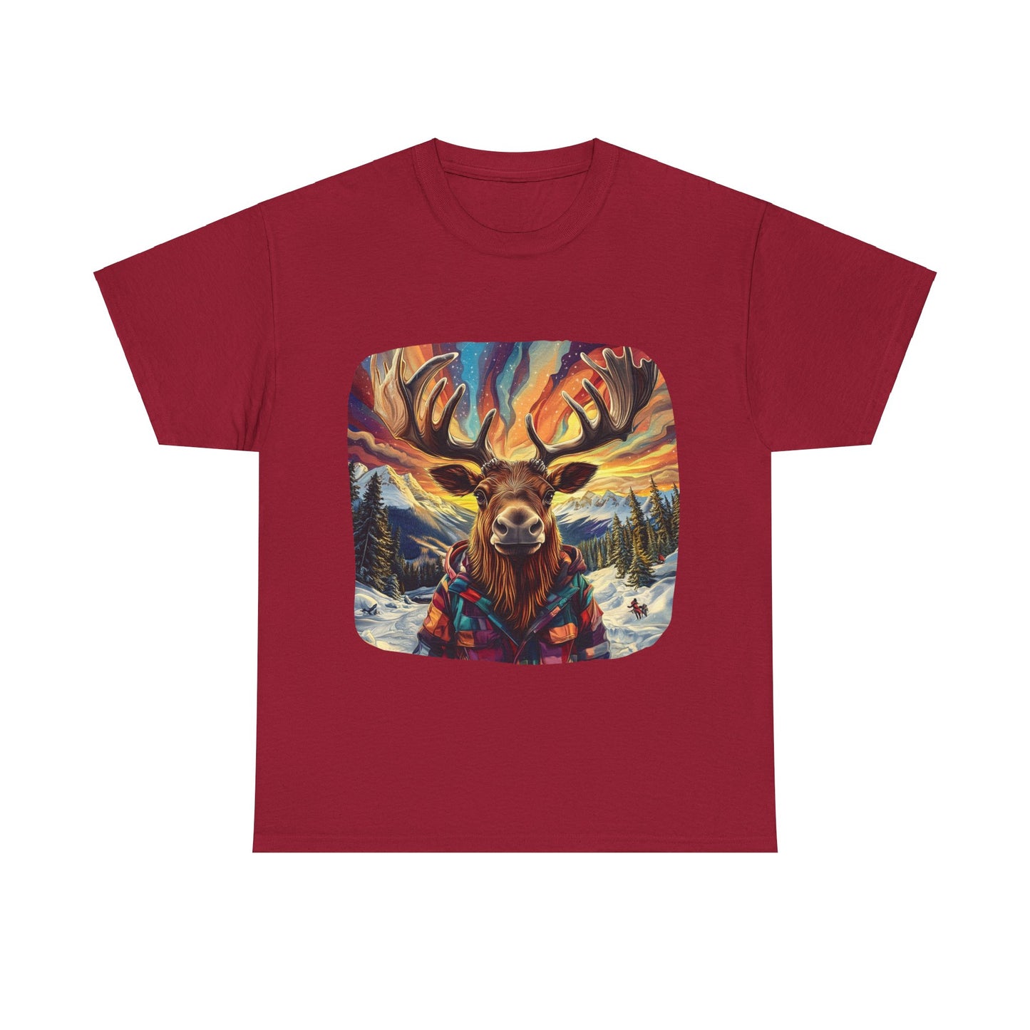 Maker Moose, Hippy Hippie, Boho Moose Vermont Moose - Moose Lover Unisex Heavy Cotton Tee T-Shirt