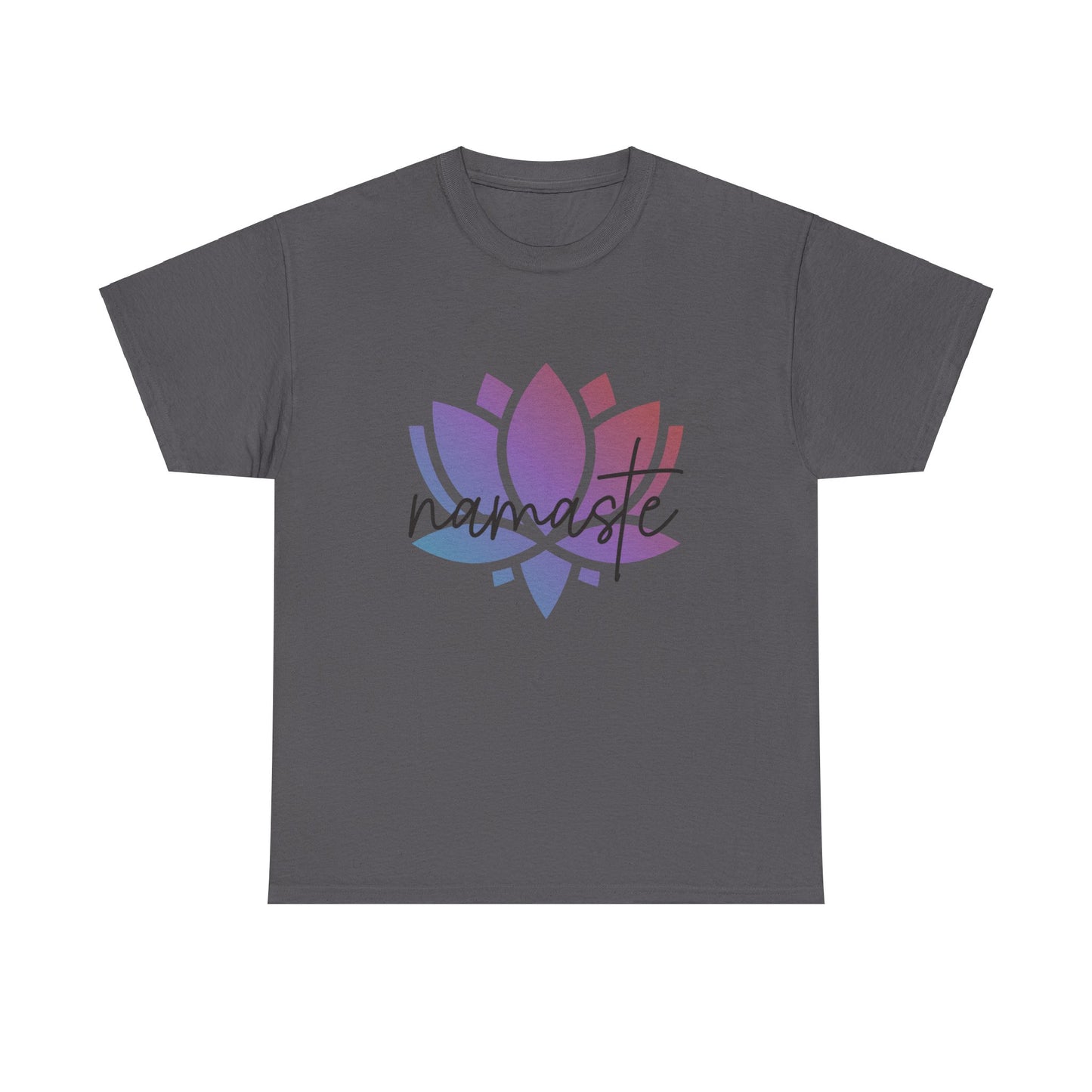 Namaste with Colorful Lotus Flower Tee shirt, Graphic Tees, Yoga Wear, Zen, Spiritual, Meditation Gifts Unisex Heavy Cotton  Graphic Tee T-Shirt