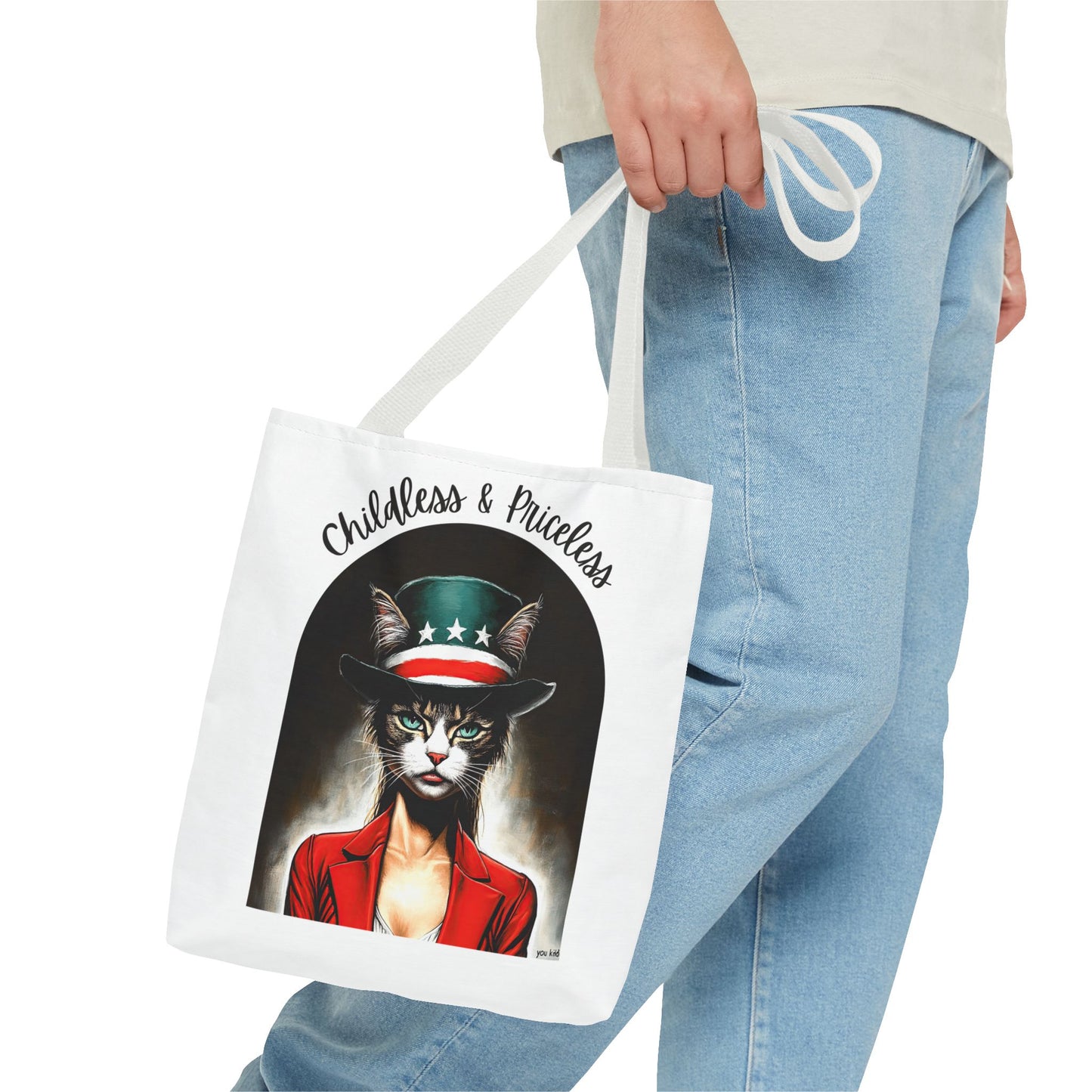 Childless and Priceless. Proud Cat, Childless Cat Lady Tote Bag (AOP)