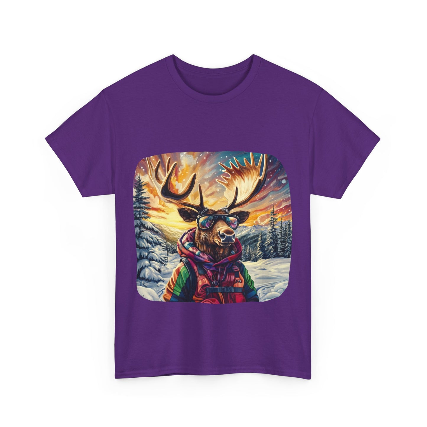 Maker Moose (Ver 2), Hippy Hippie, Boho Moose Vermont Moose - Moose Lover Unisex Heavy Cotton Tee T-Shirt