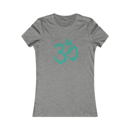 Teal Turquoise Om Ohm Yoga Meditation Shirt, Yoga Tees, Yoga Graphic T-shirt, Ladies Cut Graphic Tees