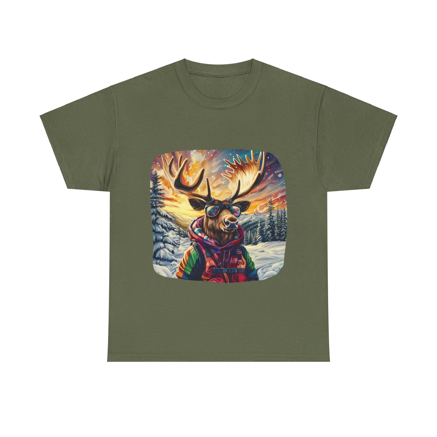 Maker Moose (Ver 2), Hippy Hippie, Boho Moose Vermont Moose - Moose Lover Unisex Heavy Cotton Tee T-Shirt