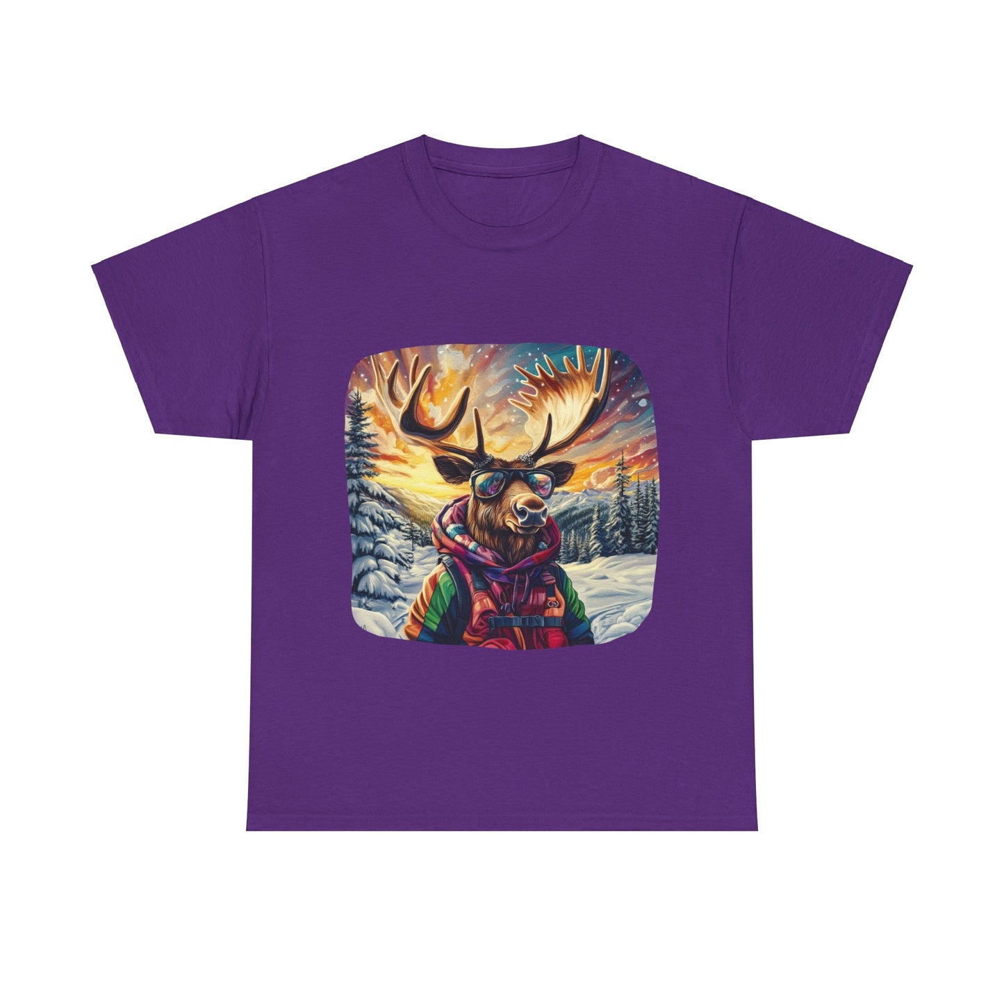 Maker Moose (Ver 2), Hippy Hippie, Boho Moose Vermont Moose - Moose Lover Unisex Heavy Cotton Tee T-Shirt