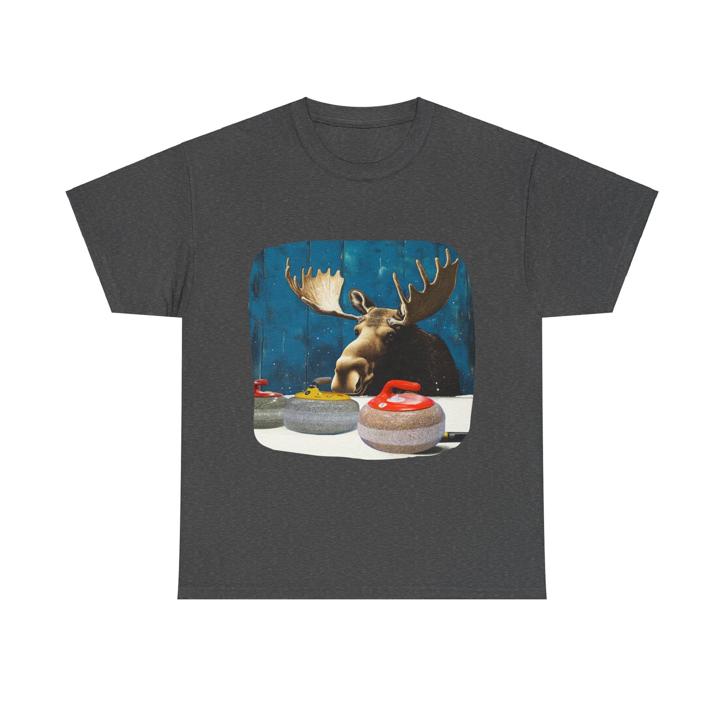 Moose Curling Champion - Moose Lover Unisex Heavy Cotton Tee T-Shirt
