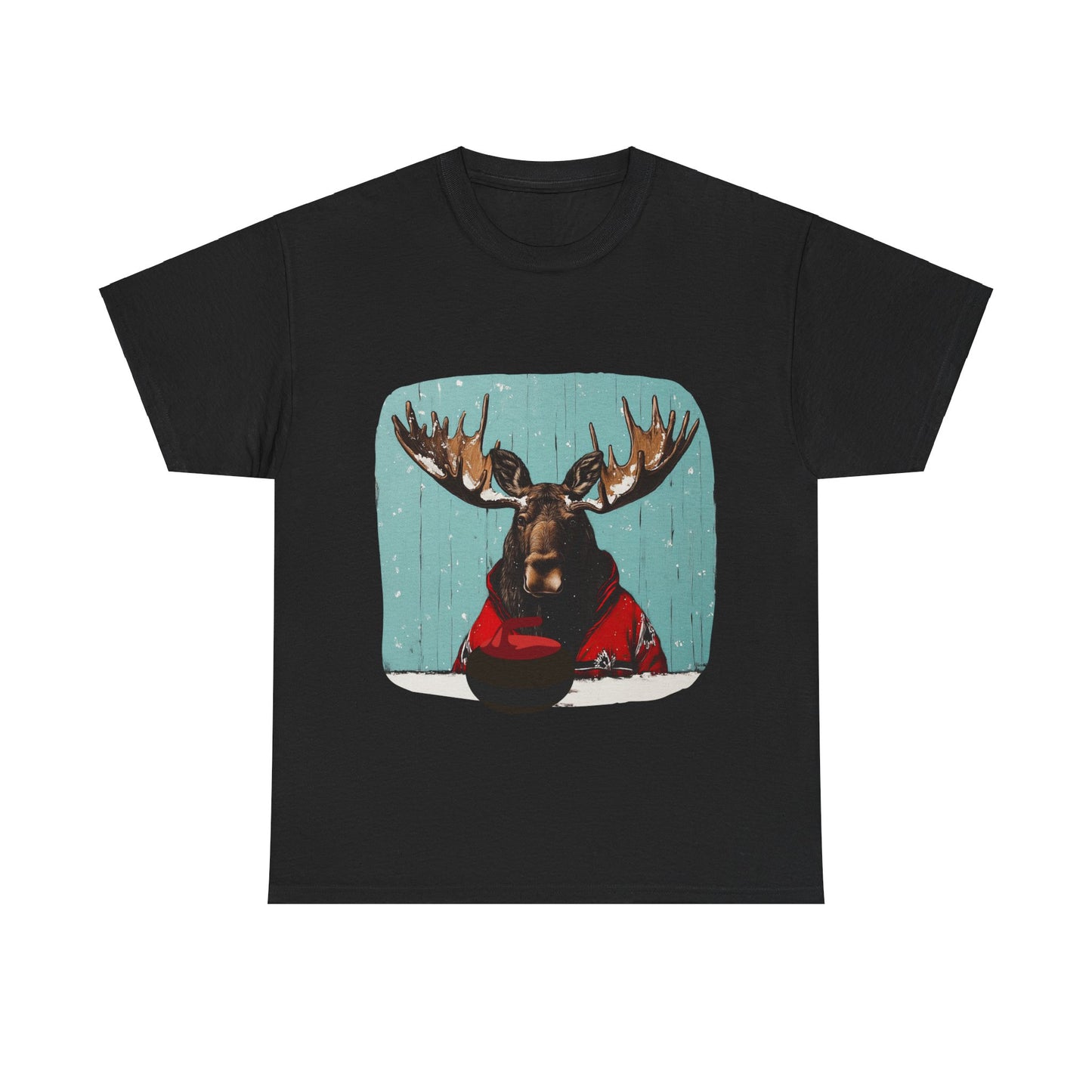 Moose Curling Champion V2- Moose Lover Unisex Heavy Cotton Tee T-Shirt