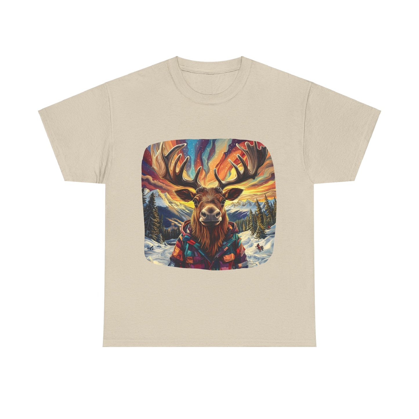 Maker Moose, Hippy Hippie, Boho Moose Vermont Moose - Moose Lover Unisex Heavy Cotton Tee T-Shirt