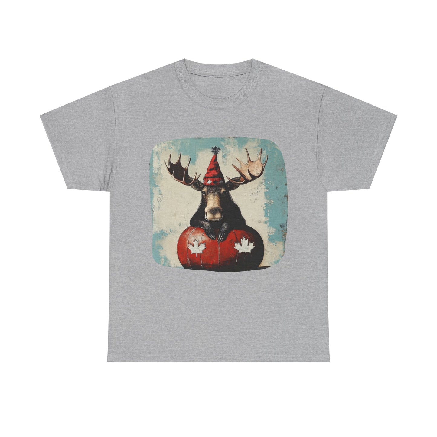 Maple Leaf Moose  - Yukon, BC Canadian Moose - Moose Lover Unisex Heavy Cotton Tee T-Shirt