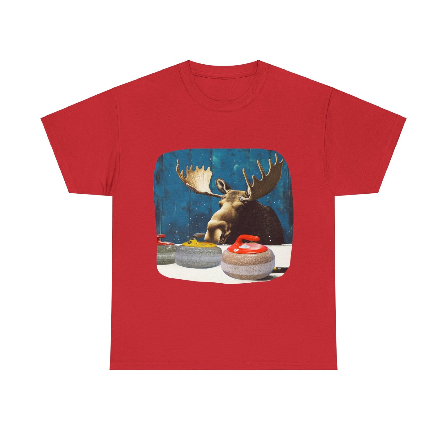 Moose Curling Champion - Moose Lover Unisex Heavy Cotton Tee T-Shirt