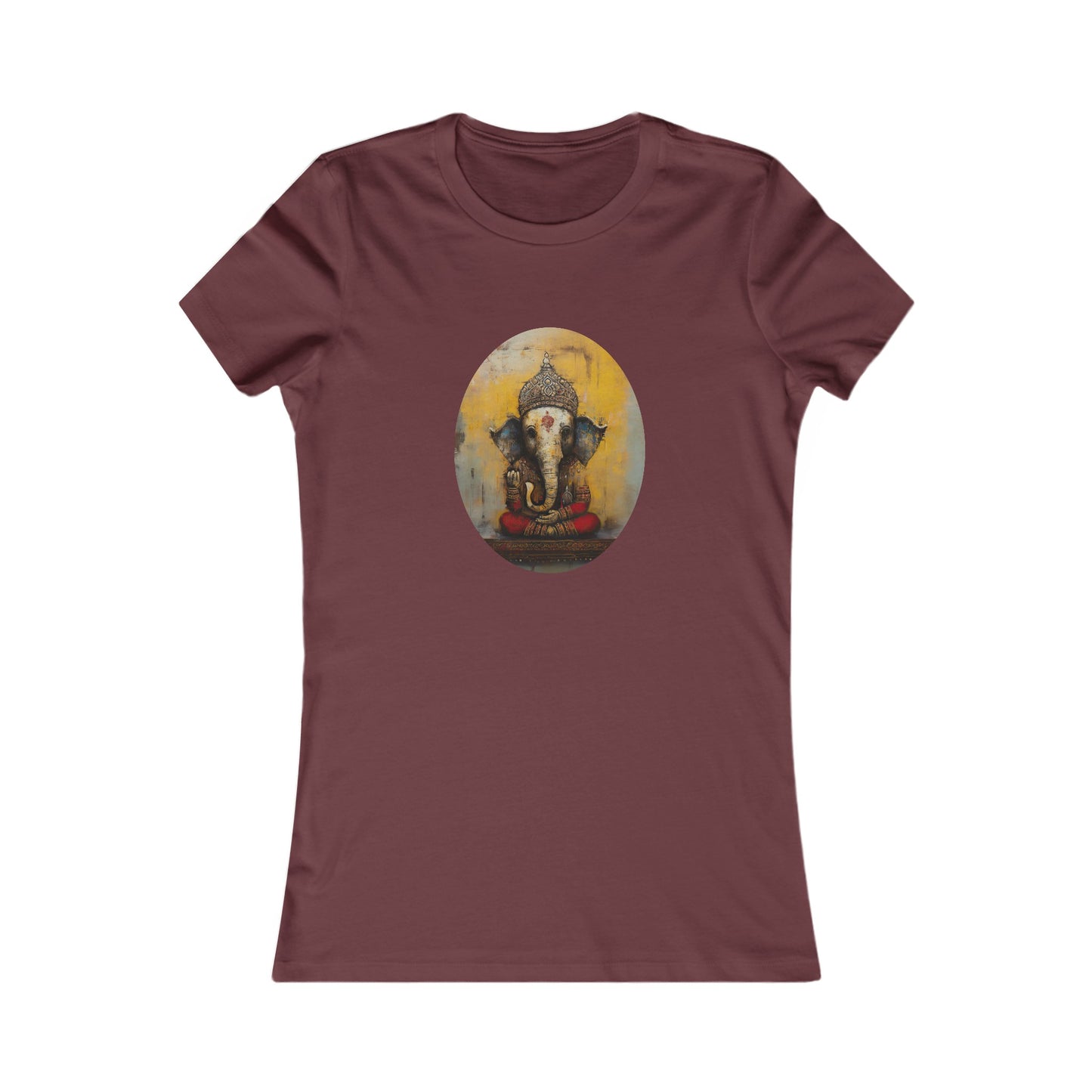 Antique Style Ganesha Shirt, Ganesh Shirt, Yoga Tees, Yoga Graphic T-shirt, Ladies Cut Graphic Tees