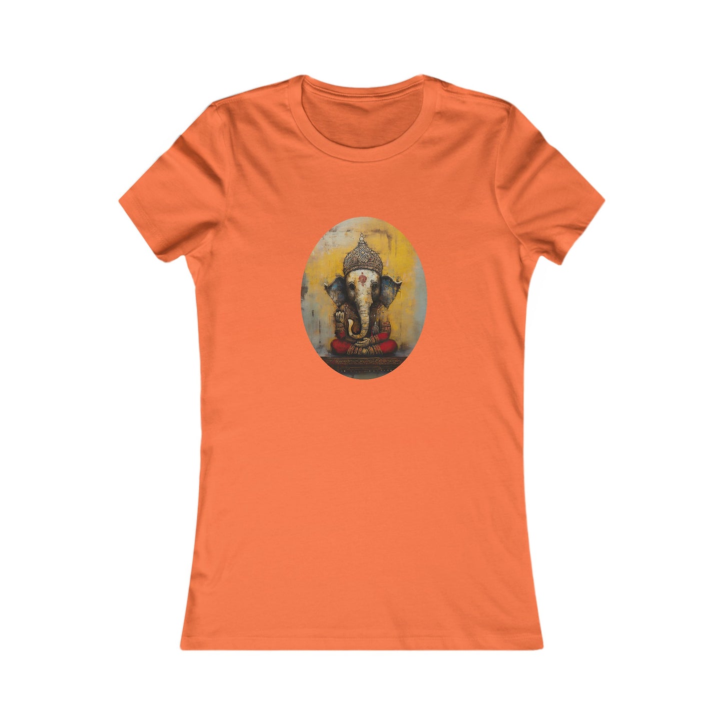 Antique Style Ganesha Shirt, Ganesh Shirt, Yoga Tees, Yoga Graphic T-shirt, Ladies Cut Graphic Tees