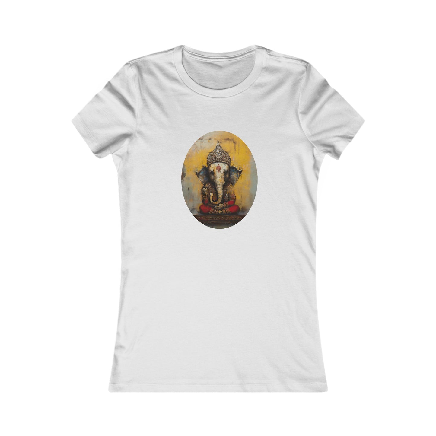 Antique Style Ganesha Shirt, Ganesh Shirt, Yoga Tees, Yoga Graphic T-shirt, Ladies Cut Graphic Tees