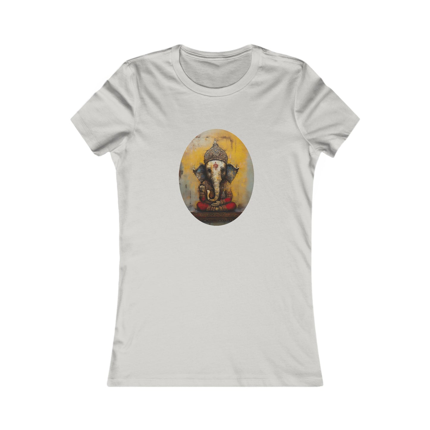 Antique Style Ganesha Shirt, Ganesh Shirt, Yoga Tees, Yoga Graphic T-shirt, Ladies Cut Graphic Tees