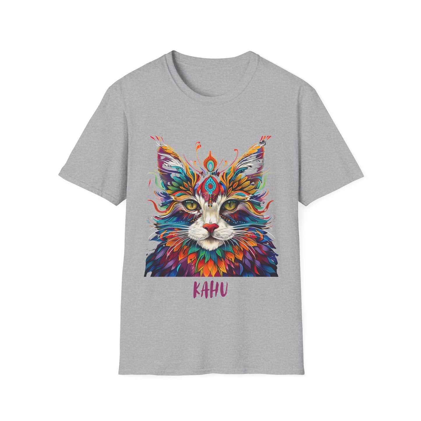 KAHU Cat Shirt, Special Cat Lover's Graphic Tee Graphic Unisex T- Shirt, T-Shirt Cat Lovers Gift  Softstyle T-Shirt Tee Teeshirt Stylized Cat