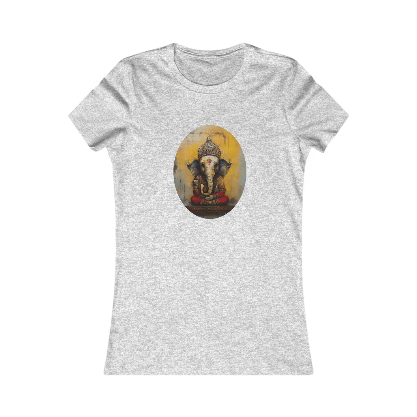 Antique Style Ganesha Shirt, Ganesh Shirt, Yoga Tees, Yoga Graphic T-shirt, Ladies Cut Graphic Tees