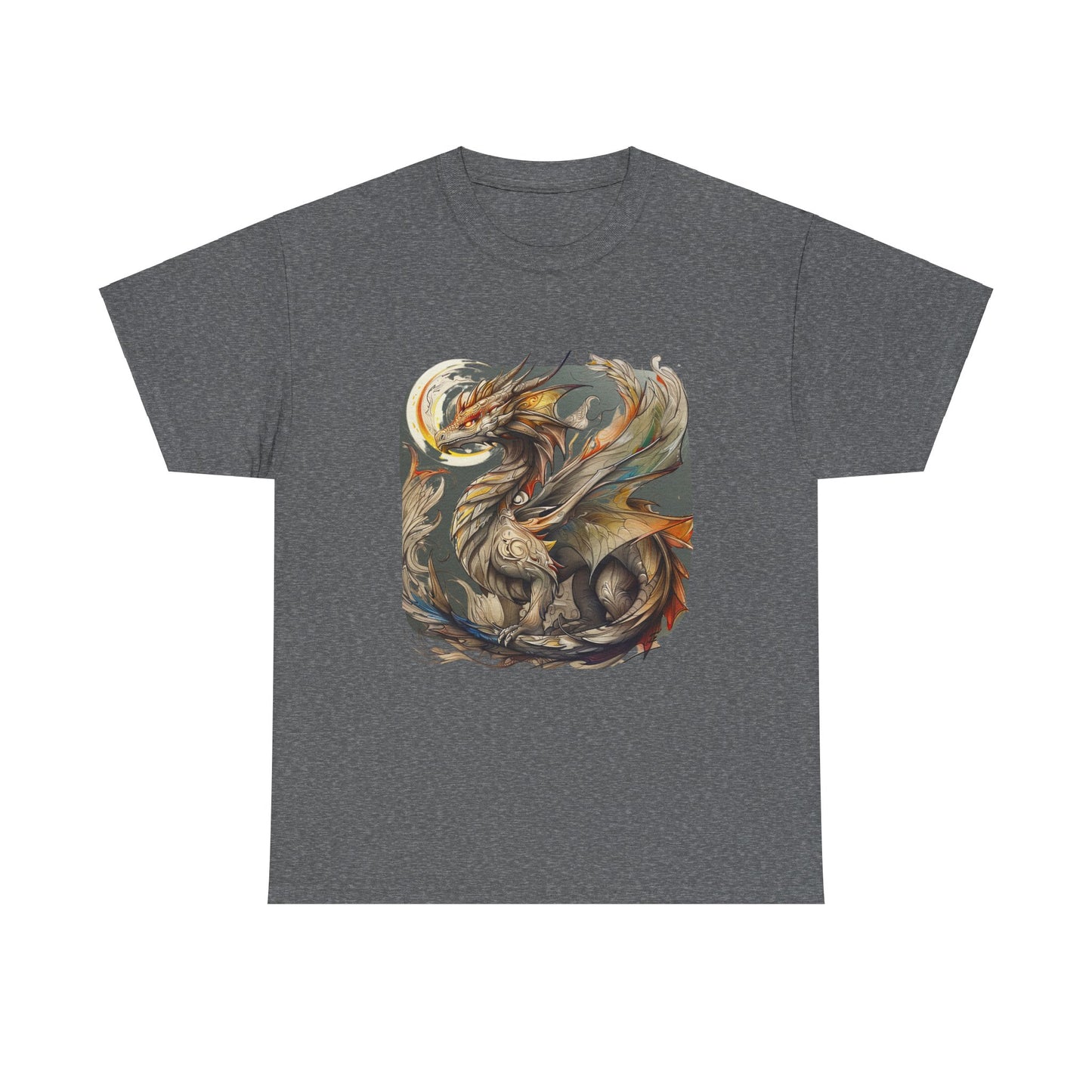 Stoney Gray Ancient Dragon Graphic Tee - Dragon T-shirt -  Dragon Lovers Unisex Heavy Cotton Tee T-Shirt