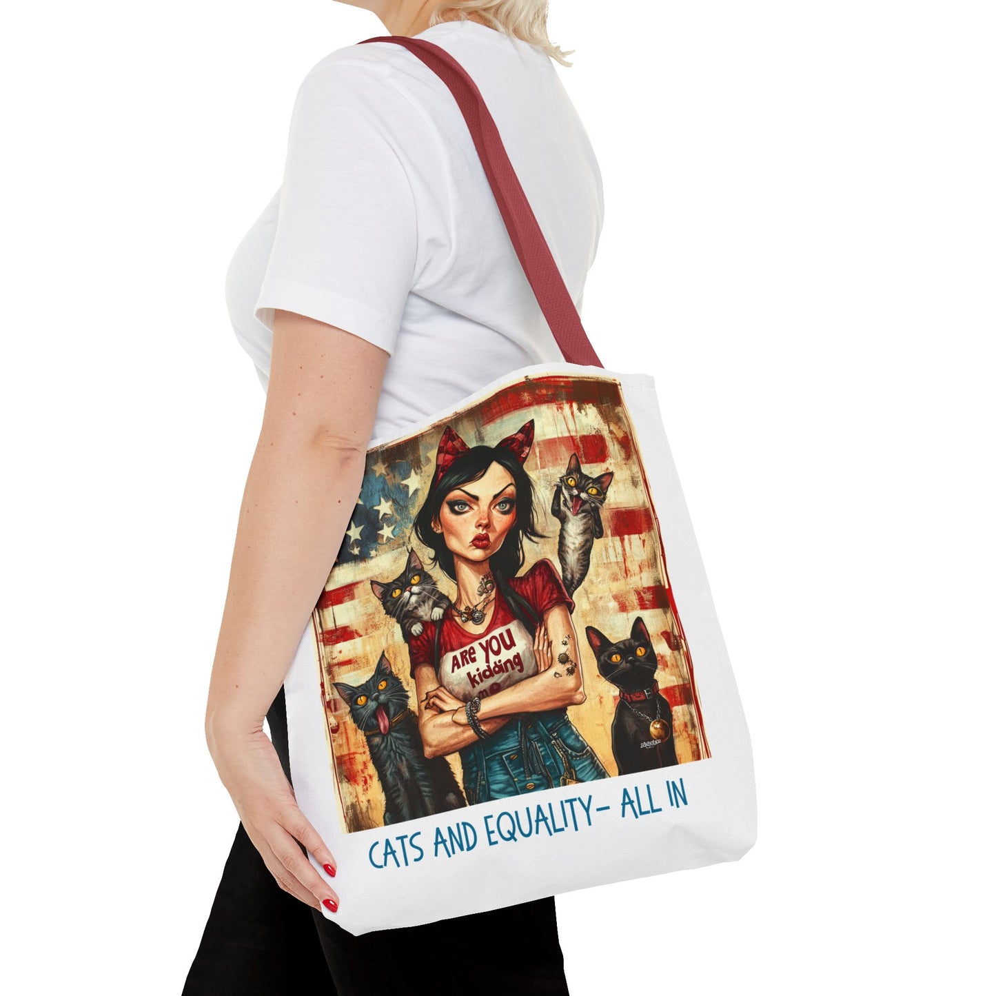 Childless Cat Lady "Cats & Equality - All In" Childless Cat Lady Tote Bag (AOP)