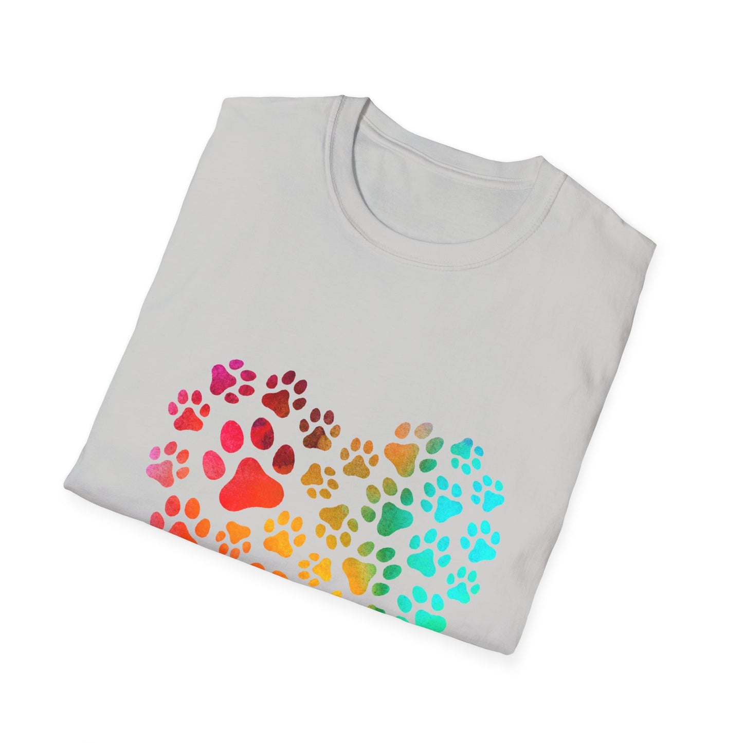 Love - Paw Prints Pet Love Graphic T-shirt, Valentine's Day Gift for Cat & Dog Lovers Mens Woman's Unisex Shirt, Softstyle T-Shirt Tee Teeshirt