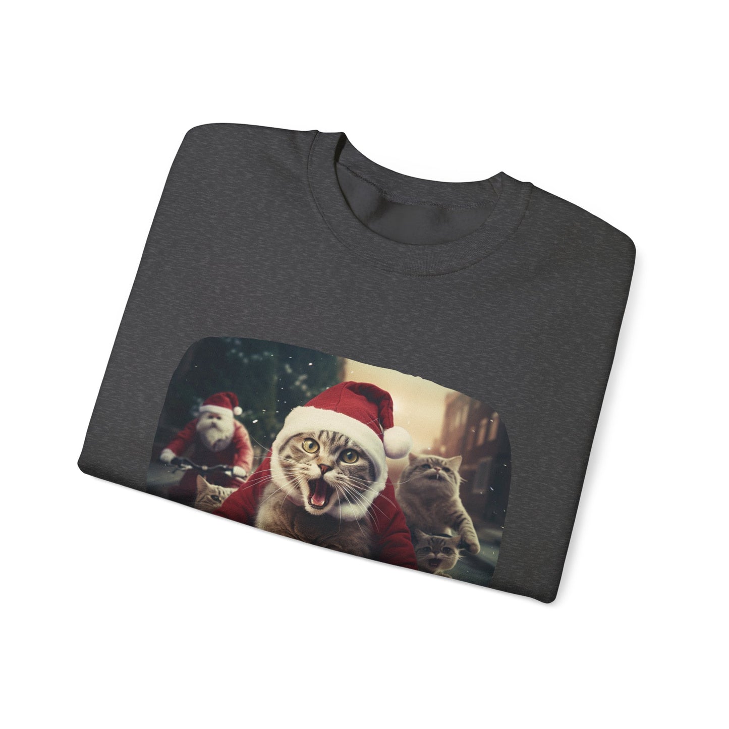 Fun Cat Dad, #1 Christmas Cat, Cat Lovers Gift, Kitty Cat Christmas Shirt Mens Unisex Size Sweatshirt Sweat Shirt,  Many Colors