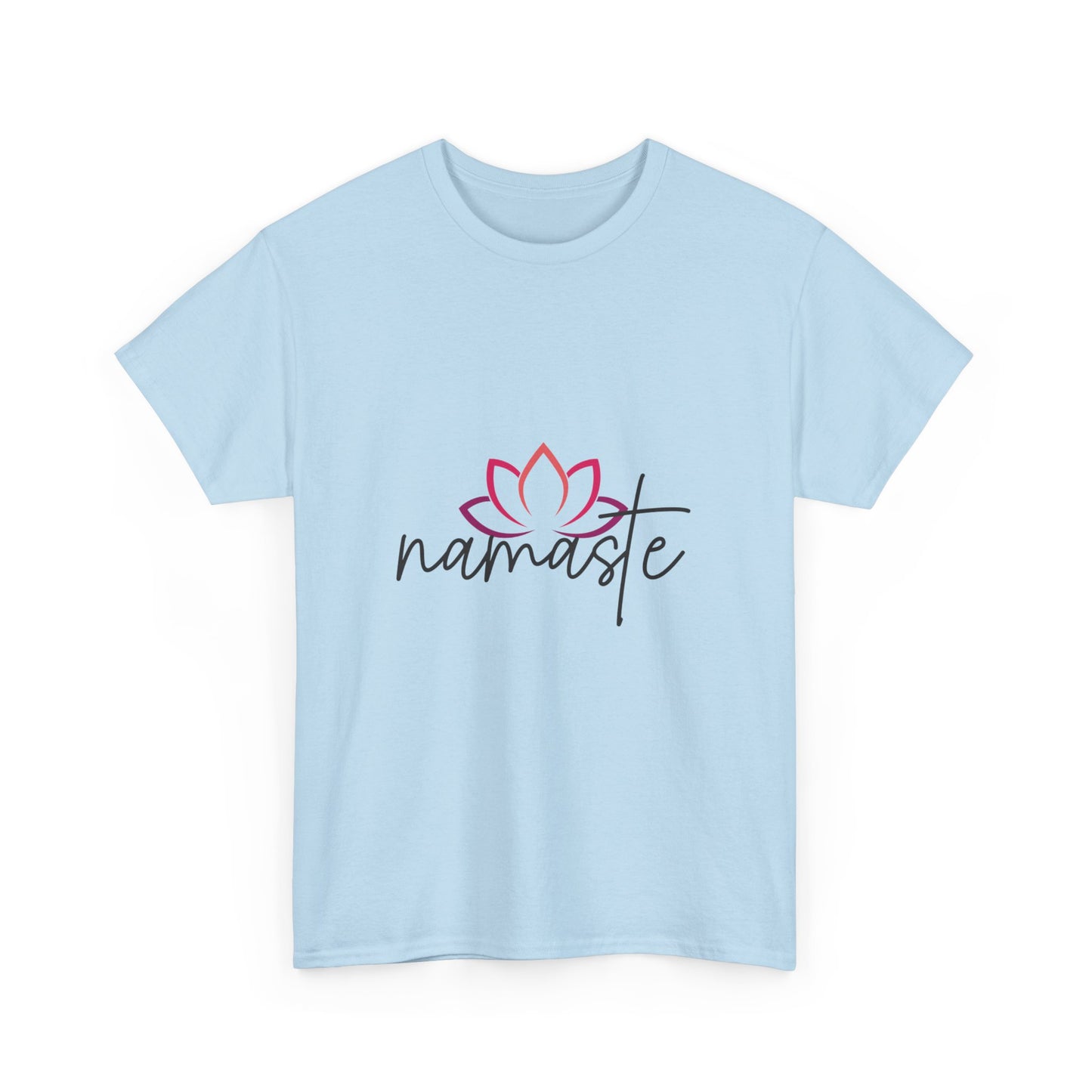 Namaste with Cutout Lotus  Tee shirt, Graphic Tees, Yoga Wear, Zen, Spiritual, Meditation Gifts Unisex Heavy Cotton  Graphic Tee T-Shirt