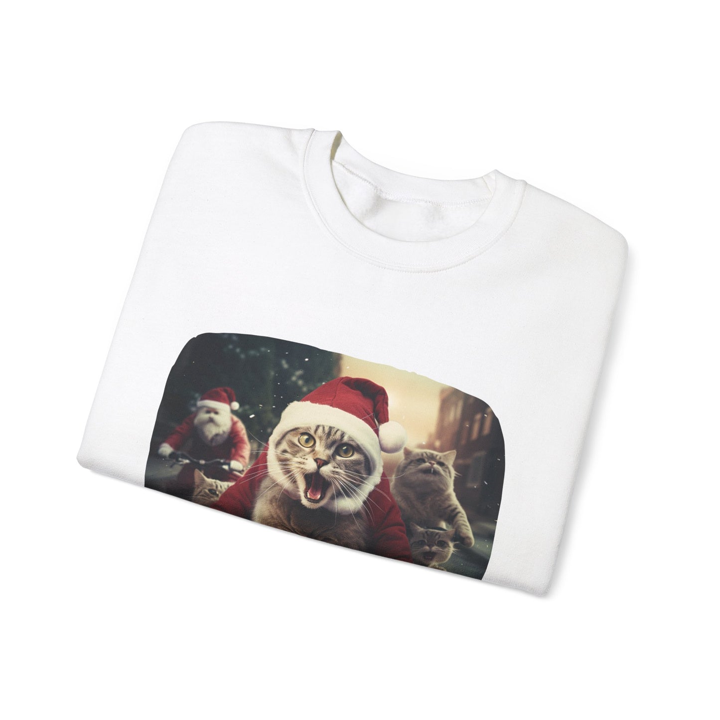 Fun Cat Dad, #1 Christmas Cat, Cat Lovers Gift, Kitty Cat Christmas Shirt Mens Unisex Size Sweatshirt Sweat Shirt,  Many Colors