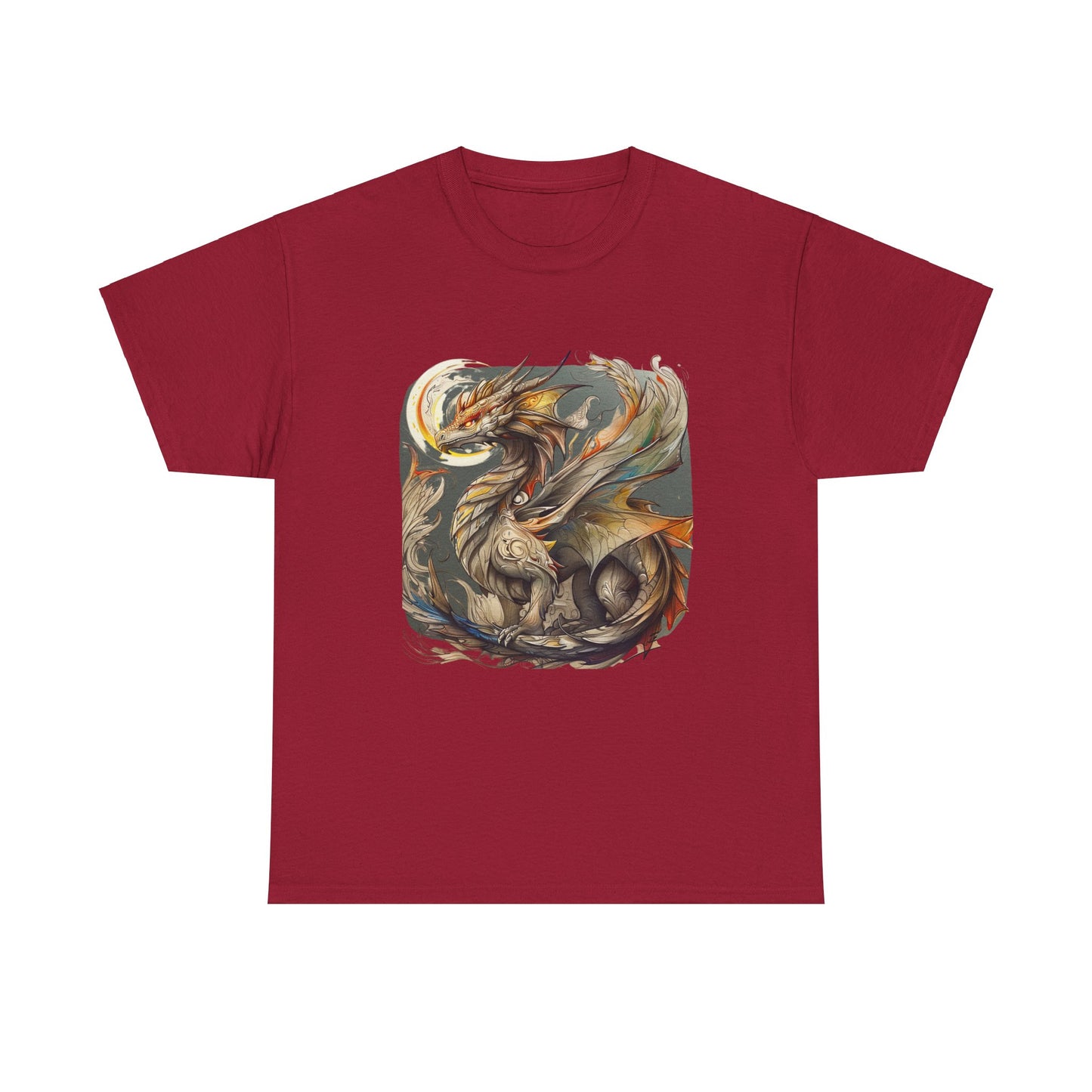 Stoney Gray Ancient Dragon Graphic Tee - Dragon T-shirt -  Dragon Lovers Unisex Heavy Cotton Tee T-Shirt