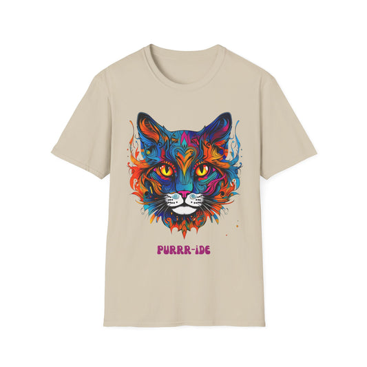 Pride - Purride Cat Shirt, Cat Lover's Christmas Gift  Unisex Tee Shirt, T-Shirt Cat Lovers Gift  Softstyle T-Shirt Tee Teeshirt LGBTQ+ Gift