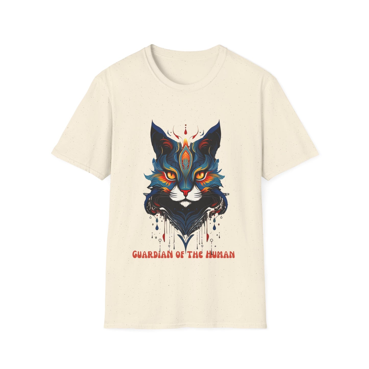 Guardian of the Human, Cat Lover's  Gift  Unisex Tee Shirt, T-Shirt Cat Lovers Gift Softstyle T-Shirt Tee Teeshirt Stylized Cat