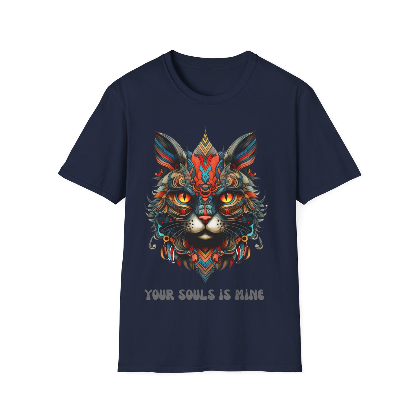 Your Soul is Mine Cat Lover's  Unisex Tee Shirt, T-Shirt Cat Lovers Gift  Softstyle T-Shirt Tee Teeshirt Stylized Exotic Cat