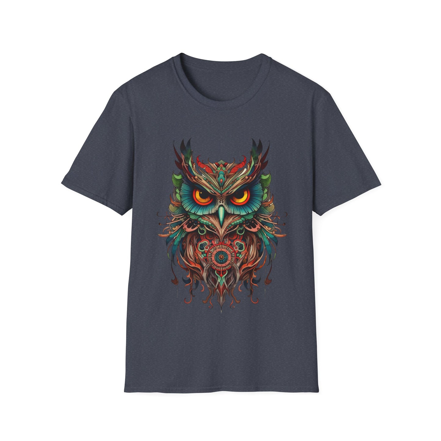 Jeweled Tone Owl, Owl Shirt, Barn Steampunk Owl   Unisex Tee Shirt, T-Shirt Softstyle T-Shirt Tee Teeshirt