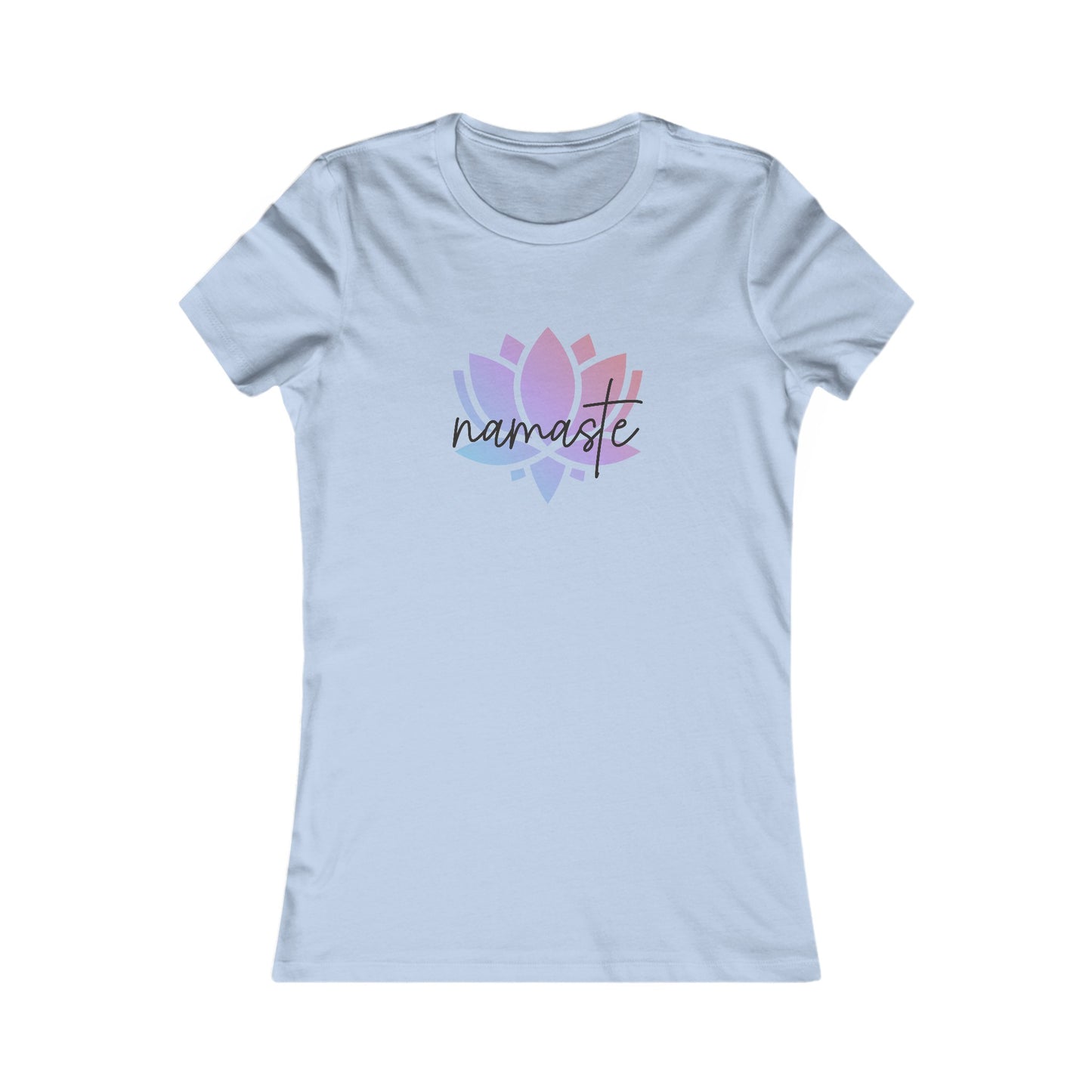 Namaste with Colorful Lotus Flower Yoga Meditation Shirt, Yoga Tees, Yoga Graphic T-shirt, Ladies Cut Graphic Tees