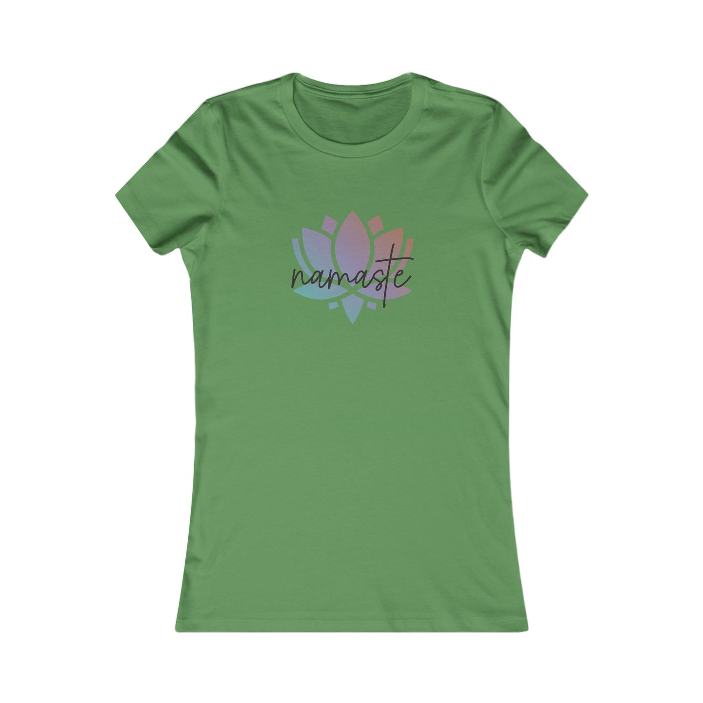 Namaste with Colorful Lotus Flower Yoga Meditation Shirt, Yoga Tees, Yoga Graphic T-shirt, Ladies Cut Graphic Tees