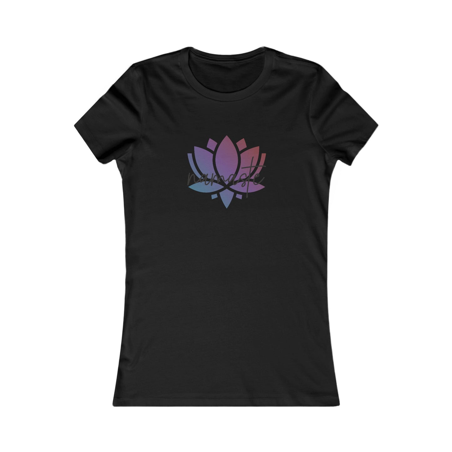 Namaste with Colorful Lotus Flower Yoga Meditation Shirt, Yoga Tees, Yoga Graphic T-shirt, Ladies Cut Graphic Tees