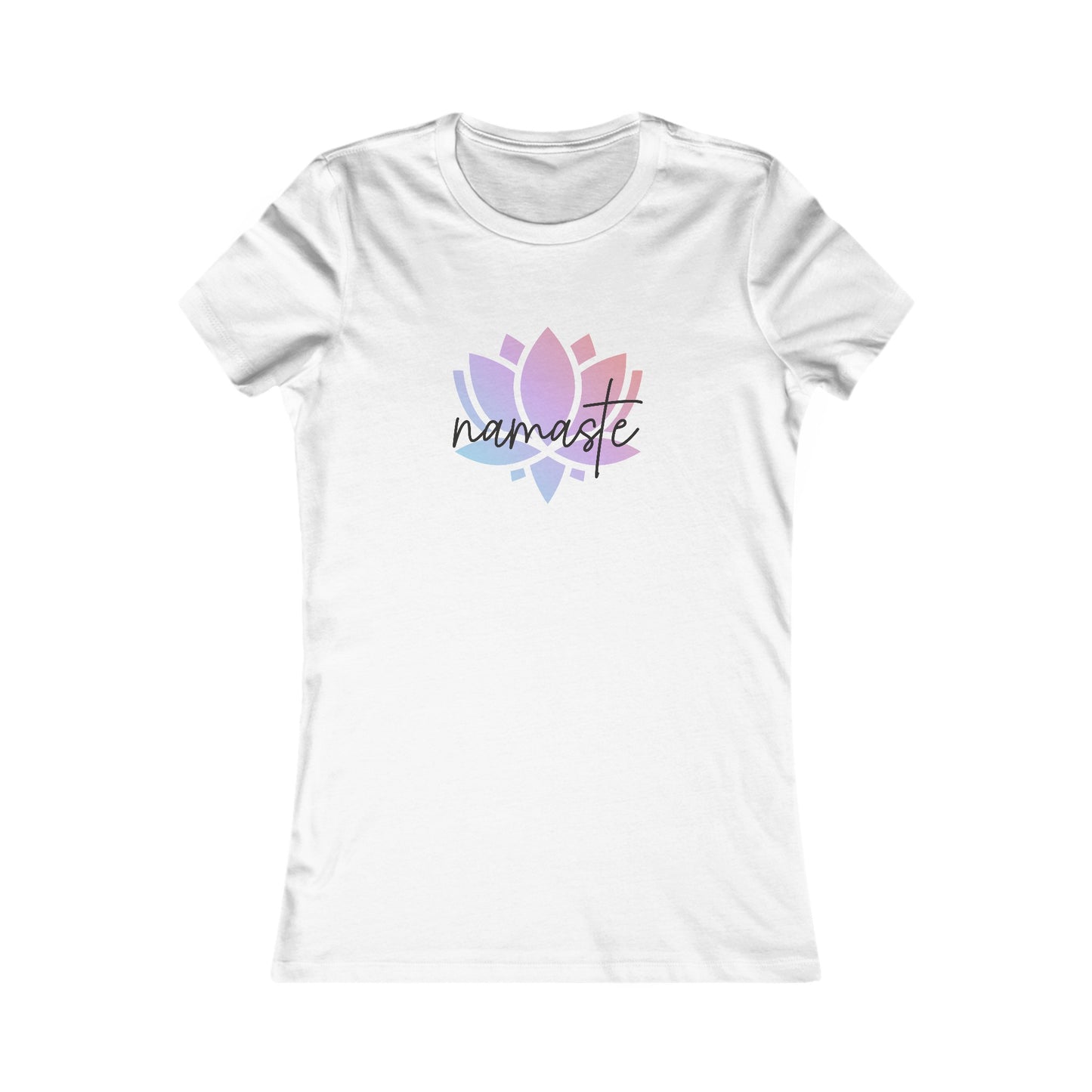 Namaste with Colorful Lotus Flower Yoga Meditation Shirt, Yoga Tees, Yoga Graphic T-shirt, Ladies Cut Graphic Tees